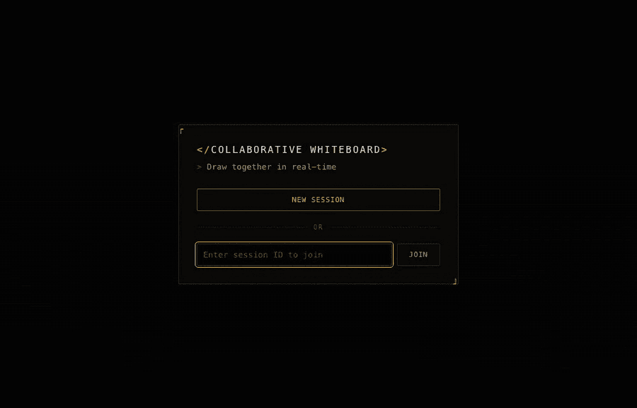 the landing card: new session, or paste a session id and join