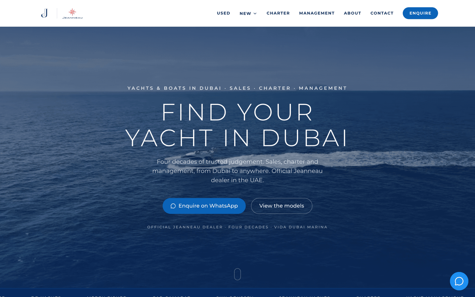 JJ Marine after, the ground-up redesign homepage