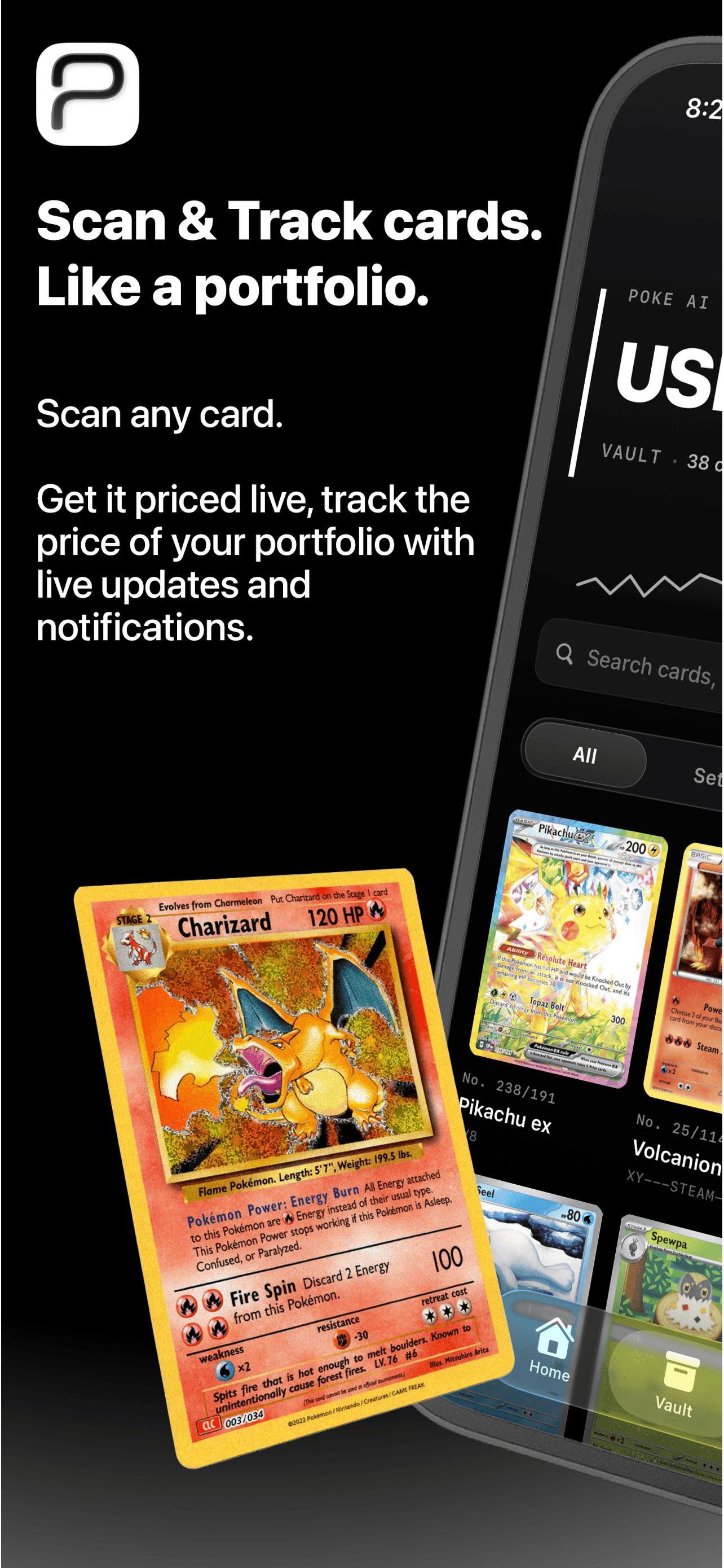 app store: scan and track cards like a portfolio